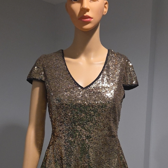 Lulu's Gold Sequin Cocktail Mini Dress - Picture 2 of 10